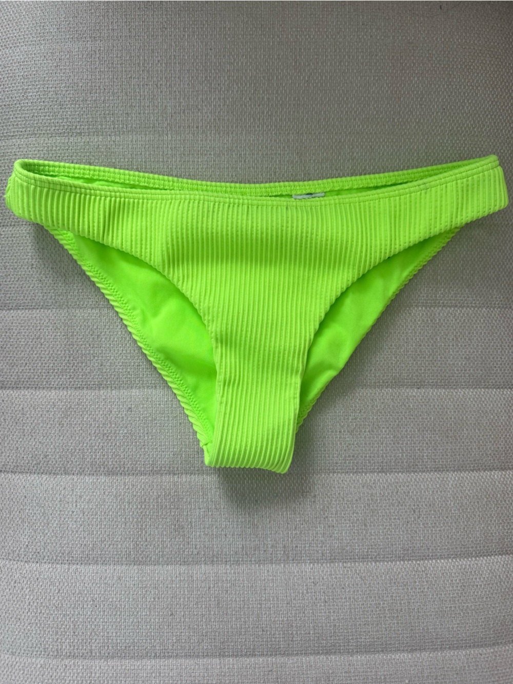 Neon Lime Ribbed Bikini Bottom